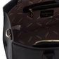 Elegant Black Shoulder Bag with Golden Accents