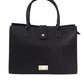 Elegant Black Shoulder Bag with Golden Accents
