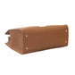 Elegant Brown Shoulder Bag with Golden Accents