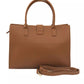 Elegant Brown Shoulder Bag with Golden Accents