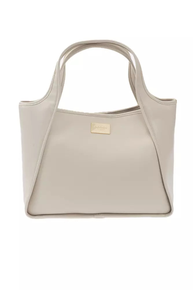 Chic Beige Magnetic Closure Handbag