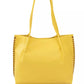 Chic Yellow Handbag with Golden Accents