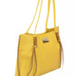 Chic Yellow Handbag with Golden Accents
