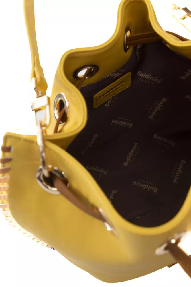 Golden Detail Yellow Shoulder Bag