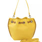 Golden Detail Yellow Shoulder Bag