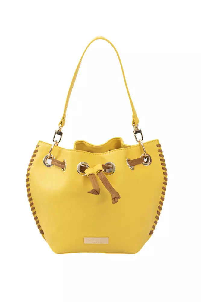 Golden Detail Yellow Shoulder Bag