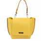 Elegant Yellow Shoulder Flap Bag with Golden Details