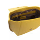 Elegant Yellow Shoulder Flap Bag with Golden Details