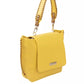 Elegant Yellow Shoulder Flap Bag with Golden Details