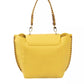 Elegant Yellow Shoulder Flap Bag with Golden Details