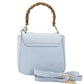 Elegant Light Blue Shoulder Bag with Golden Accents