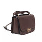 Elegant Brown Shoulder Bag with Golden Accents