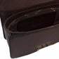 Elegant Brown Shoulder Bag with Golden Accents