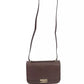 Elegant Brown Shoulder Bag with Golden Accents