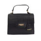 Elegant Black Shoulder Bag with Golden Accents