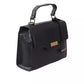 Elegant Black Shoulder Bag with Golden Accents