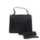 Elegant Black Shoulder Bag with Golden Accents