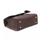 Elegant Brown Shoulder Flap Bag with Golden Accents