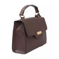 Elegant Brown Shoulder Flap Bag with Golden Accents