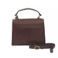 Elegant Brown Shoulder Flap Bag with Golden Accents