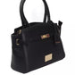 Elegant Black Shoulder Bag with Golden Accents