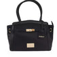 Elegant Black Shoulder Bag with Golden Accents