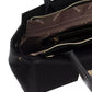 Elegant Black Shoulder Bag with Golden Accents