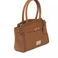Chic Brown Crossbody Bag with Golden Accents
