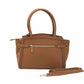 Chic Brown Crossbody Bag with Golden Accents