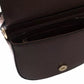Chic Brown Crossbody Elegance with Golden Accents