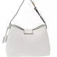 Chic White Flap Bag with Golden Accents