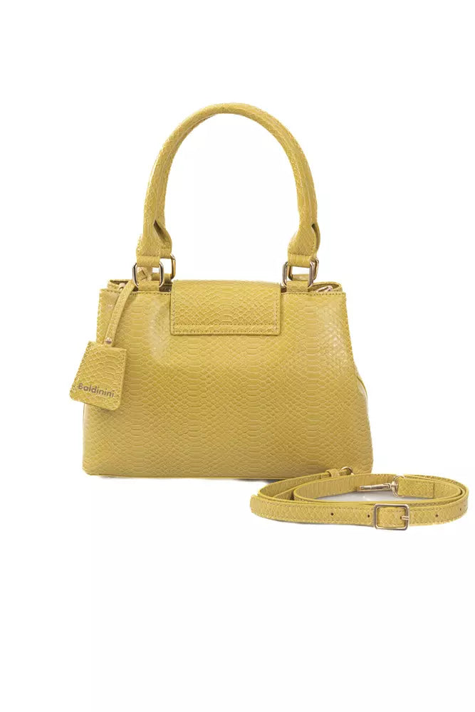 Elegant Yellow Double-Compartment Shoulder Bag