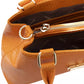 Chic Orange Shoulder Flap Bag with Golden Accents