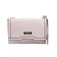 Elegant Pink Shoulder Flap Bag with Golden Accents
