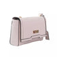 Elegant Pink Shoulder Flap Bag with Golden Accents