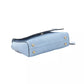 Chic Light Blue Shoulder Flap Bag with Golden Accents