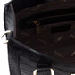 Elegant Black Shoulder Bag with Golden Accents