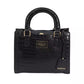 Elegant Black Shoulder Bag with Golden Accents