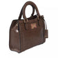Elegant Brown Shoulder Bag with Golden Accents