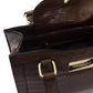 Elegant Brown Shoulder Bag with Golden Accents