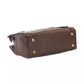 Elegant Brown Shoulder Bag with Golden Accents