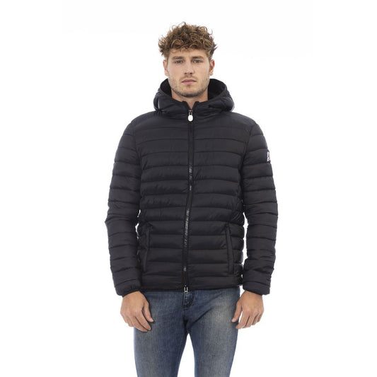 Sleek Nylon Quilted Men's Hooded Jacket