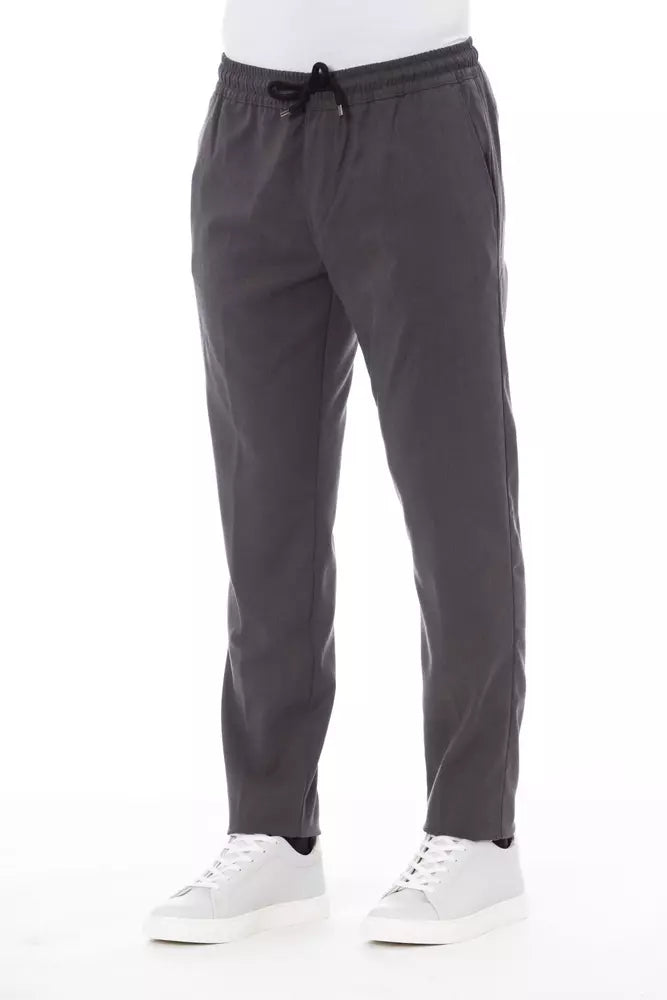 Sleek Drawstring Trousers in Timeless Gray