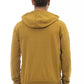 Cotton Hooded Zip Sweatshirt in Brown