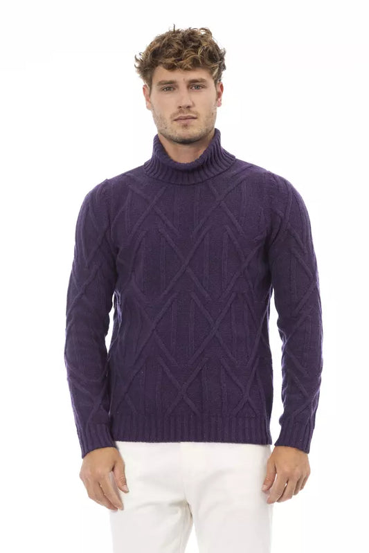 Regal Purple Turtleneck Essential Sweater