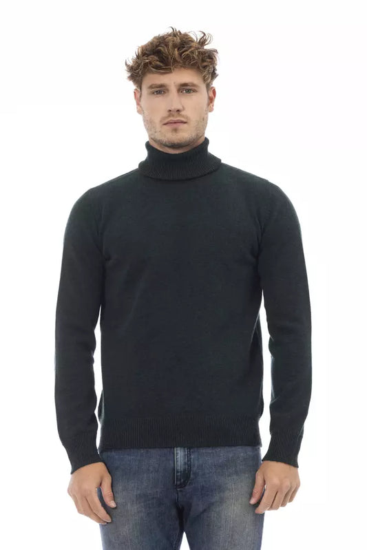 Elegant Turtleneck Woolen Sweater in Rich Green