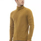 Elegant Turtleneck Ribbed Sweater in Brown