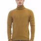 Elegant Turtleneck Ribbed Sweater in Brown