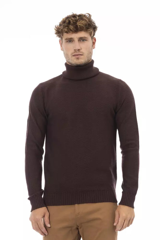 Merino Wool Turtleneck Sweater - Elegant Brown