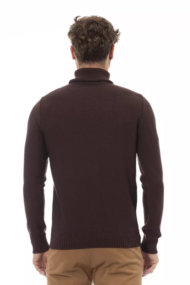 Merino Wool Turtleneck Sweater - Elegant Brown